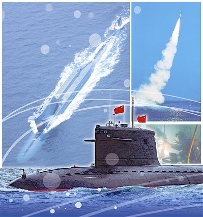 中國攻擊核潛艇和彈道導(dǎo)彈核潛艇畫面